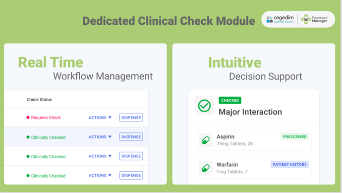 Image1 shows what our Dedicated Clinical Check Module delivers in the PMR. 